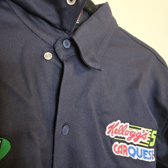Men's Westex Hendrick Motorsports Button Up Uniform Shirt Navy Blue/Red Size M - Picture 6 of 11